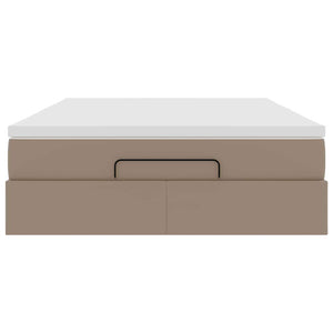 vidaXL Ottoman Bed with Mattress Cappuccino Brown 140x200cm Faux Leather