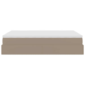 vidaXL Ottoman Bed with Mattress Cappuccino Brown 140x200cm Faux Leather