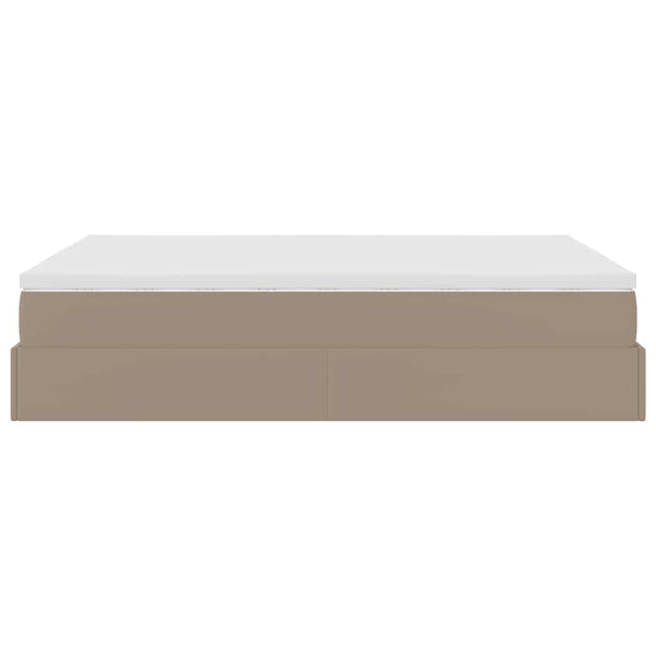 vidaXL Ottoman Bed with Mattress Cappuccino Brown 140x200cm Faux Leather