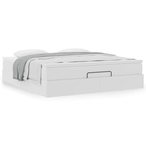 vidaXL Ottoman Bed with Mattress White 160x200 cm Faux Leather