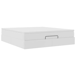 vidaXL Ottoman Bed with Mattress White 160x200 cm Faux Leather