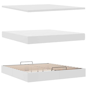 vidaXL Ottoman Bed with Mattress White 160x200 cm Faux Leather
