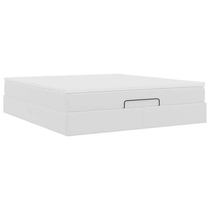 vidaXL Ottoman Bed with Mattress White 160x200 cm Faux Leather