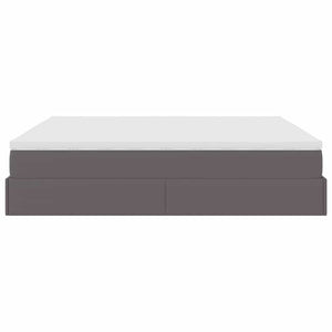 vidaXL Ottoman Bed with Mattress Grey 160x200 cm Faux Leather