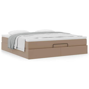 vidaXL Ottoman Bed with Mattress Cappuccino Brown 160x200 cm Faux Leather