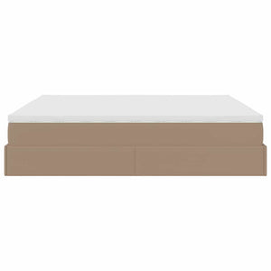 vidaXL Ottoman Bed with Mattress Cappuccino Brown 160x200 cm Faux Leather