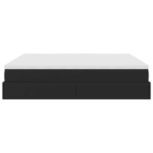 vidaXL Ottoman Bed with Mattress Black 180x200 cm Faux Leather
