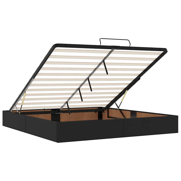 vidaXL Ottoman Bed with Mattress Black 180x200 cm Faux Leather