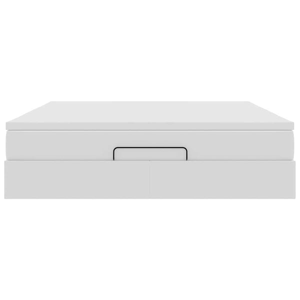 vidaXL Ottoman Bed with Mattress White 180x200 cm Faux Leather