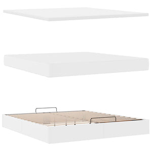 vidaXL Ottoman Bed with Mattress White 180x200 cm Faux Leather
