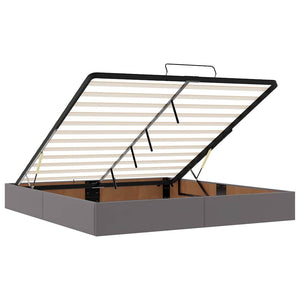 vidaXL Ottoman Bed with Mattress Grey 180x200 cm Faux Leather