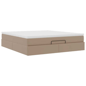 vidaXL Ottoman Bed with Mattress Cappuccino Brown 180x200cm Faux Leather
