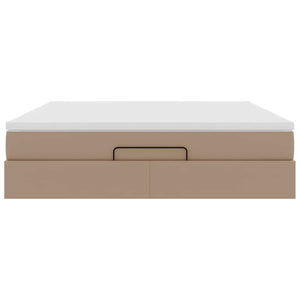vidaXL Ottoman Bed with Mattress Cappuccino Brown 180x200cm Faux Leather