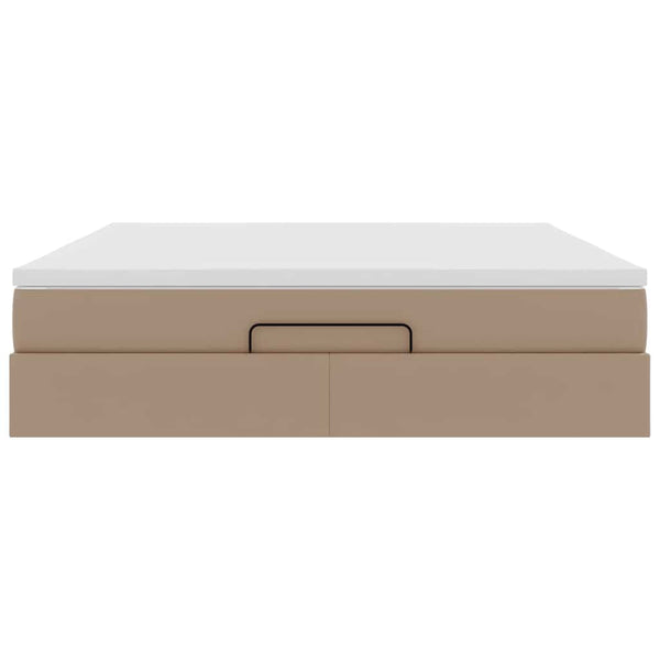 vidaXL Ottoman Bed with Mattress Cappuccino Brown 180x200cm Faux Leather