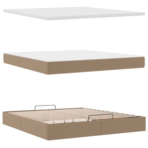 vidaXL Ottoman Bed with Mattress Cappuccino Brown 180x200cm Faux Leather
