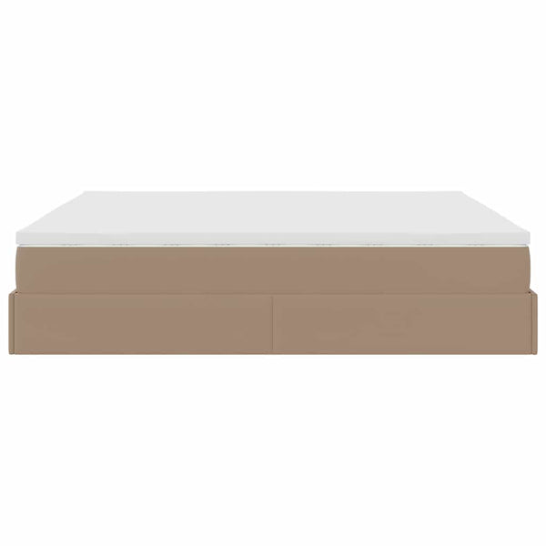 vidaXL Ottoman Bed with Mattress Cappuccino Brown 180x200cm Faux Leather
