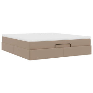 vidaXL Ottoman Bed with Mattress Cappuccino Brown 180x200cm Faux Leather