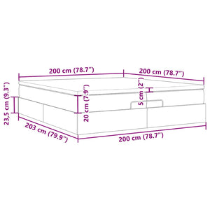 vidaXL Ottoman Bed with Mattresses Black 200x200 cm Artificial Leather