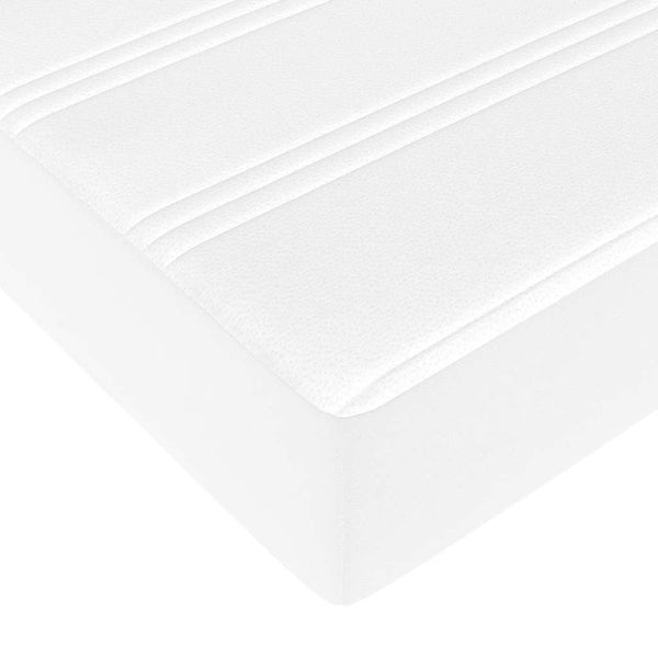 vidaXL Ottoman Bed with Mattresses White 200x200 cm Artificial Leather