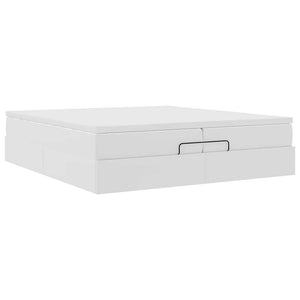 vidaXL Ottoman Bed with Mattresses White 200x200 cm Artificial Leather