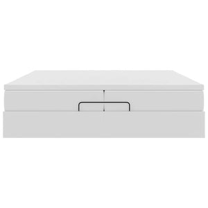 vidaXL Ottoman Bed with Mattresses White 200x200 cm Artificial Leather