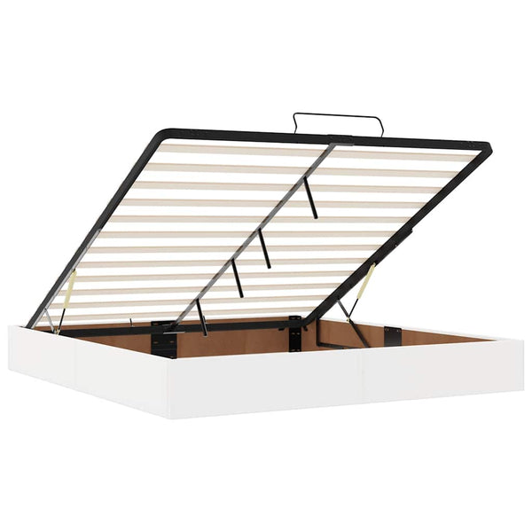 vidaXL Ottoman Bed with Mattresses White 200x200 cm Artificial Leather