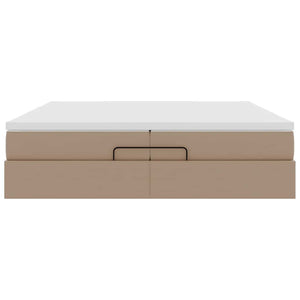 vidaXL Ottoman Bed with Mattresses Cappuccino 200x200cm Artificial Leather
