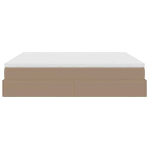 vidaXL Ottoman Bed with Mattresses Cappuccino 200x200cm Artificial Leather