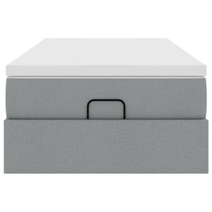 vidaXL Ottoman Bed with Mattress Light Grey 80x200 cm Fabric
