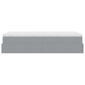 vidaXL Ottoman Bed with Mattress Light Grey 80x200 cm Fabric