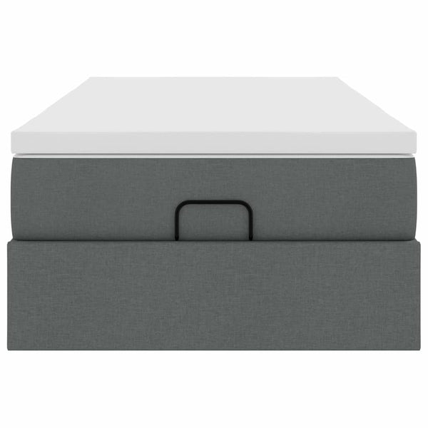 vidaXL Ottoman Bed with Mattress Dark Grey 80x200 cm Fabric