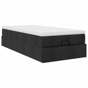 vidaXL Ottoman Bed with Mattress Black 80x200 cm Fabric