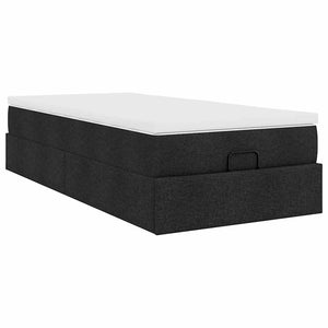 vidaXL Ottoman Bed with Mattress Black 80x200 cm Fabric