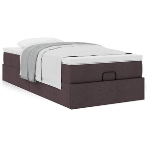 vidaXL Ottoman Bed with Mattress Dark Brown 80x200 cm Fabric