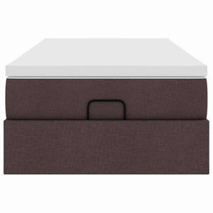 vidaXL Ottoman Bed with Mattress Dark Brown 80x200 cm Fabric