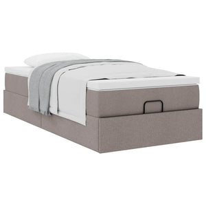 vidaXL Ottoman Bed with Mattress Taupe 80x200 cm Fabric