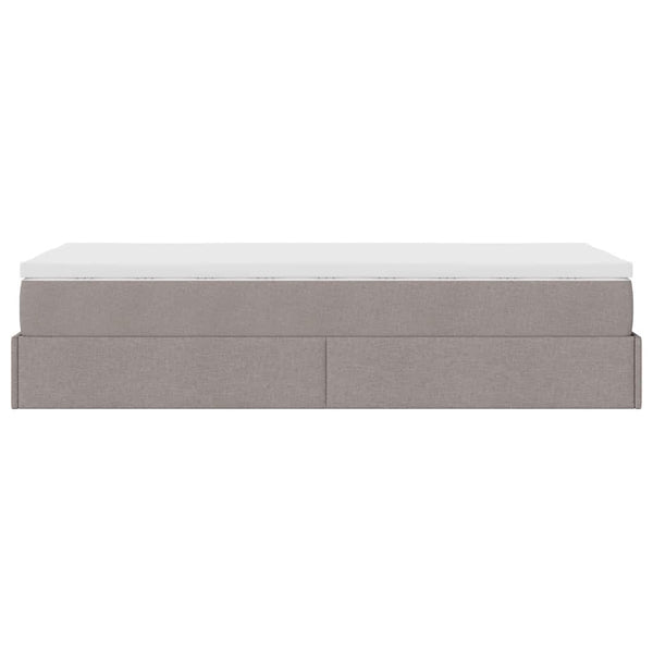 vidaXL Ottoman Bed with Mattress Taupe 80x200 cm Fabric