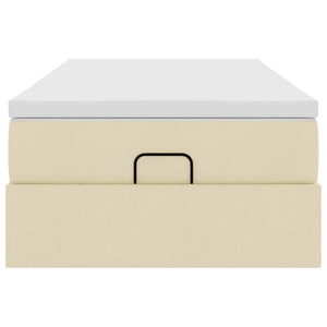 vidaXL Ottoman Bed with Mattress Cream 80x200 cm Fabric