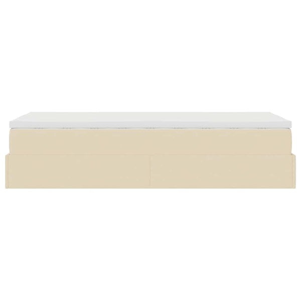 vidaXL Ottoman Bed with Mattress Cream 80x200 cm Fabric