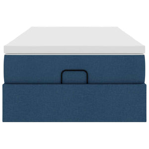 vidaXL Ottoman Bed with Mattress Blue 80x200 cm Fabric