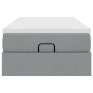 vidaXL Ottoman Bed with Mattress Light Grey 90x190 cm Fabric