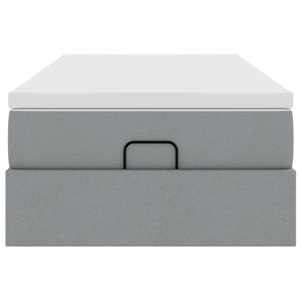vidaXL Ottoman Bed with Mattress Light Grey 90x190 cm Fabric