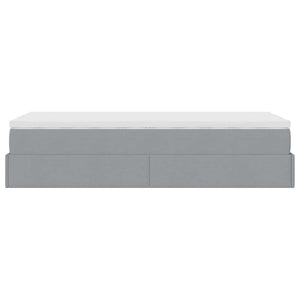 vidaXL Ottoman Bed with Mattress Light Grey 90x190 cm Fabric