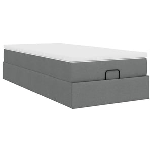 vidaXL Ottoman Bed with Mattress Dark Grey 90x190 cm Fabric