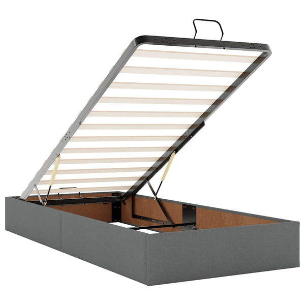 vidaXL Ottoman Bed with Mattress Dark Grey 90x190 cm Fabric