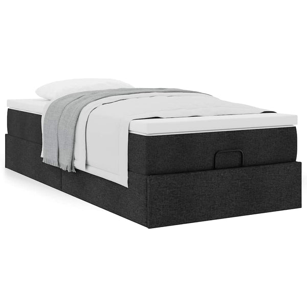 vidaXL Ottoman Bed with Mattress Black 90x190 cm Fabric