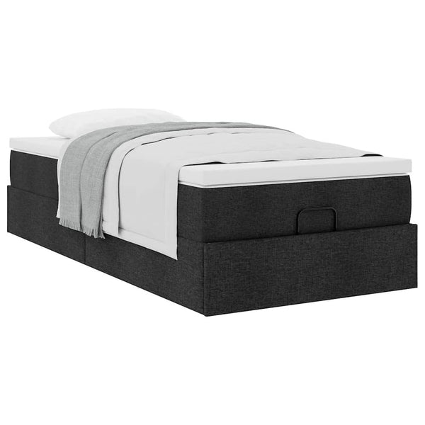 vidaXL Ottoman Bed with Mattress Black 90x190 cm Fabric