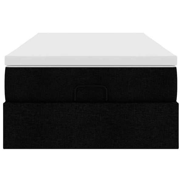 vidaXL Ottoman Bed with Mattress Black 90x190 cm Fabric