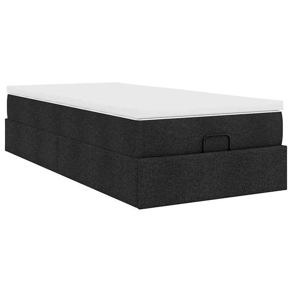 vidaXL Ottoman Bed with Mattress Black 90x190 cm Fabric