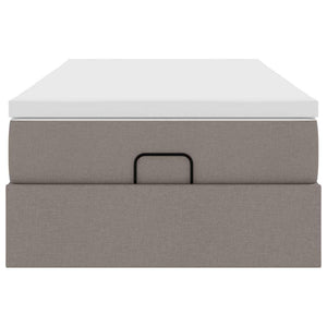 vidaXL Ottoman Bed with Mattress Taupe 90x190 cm Fabric